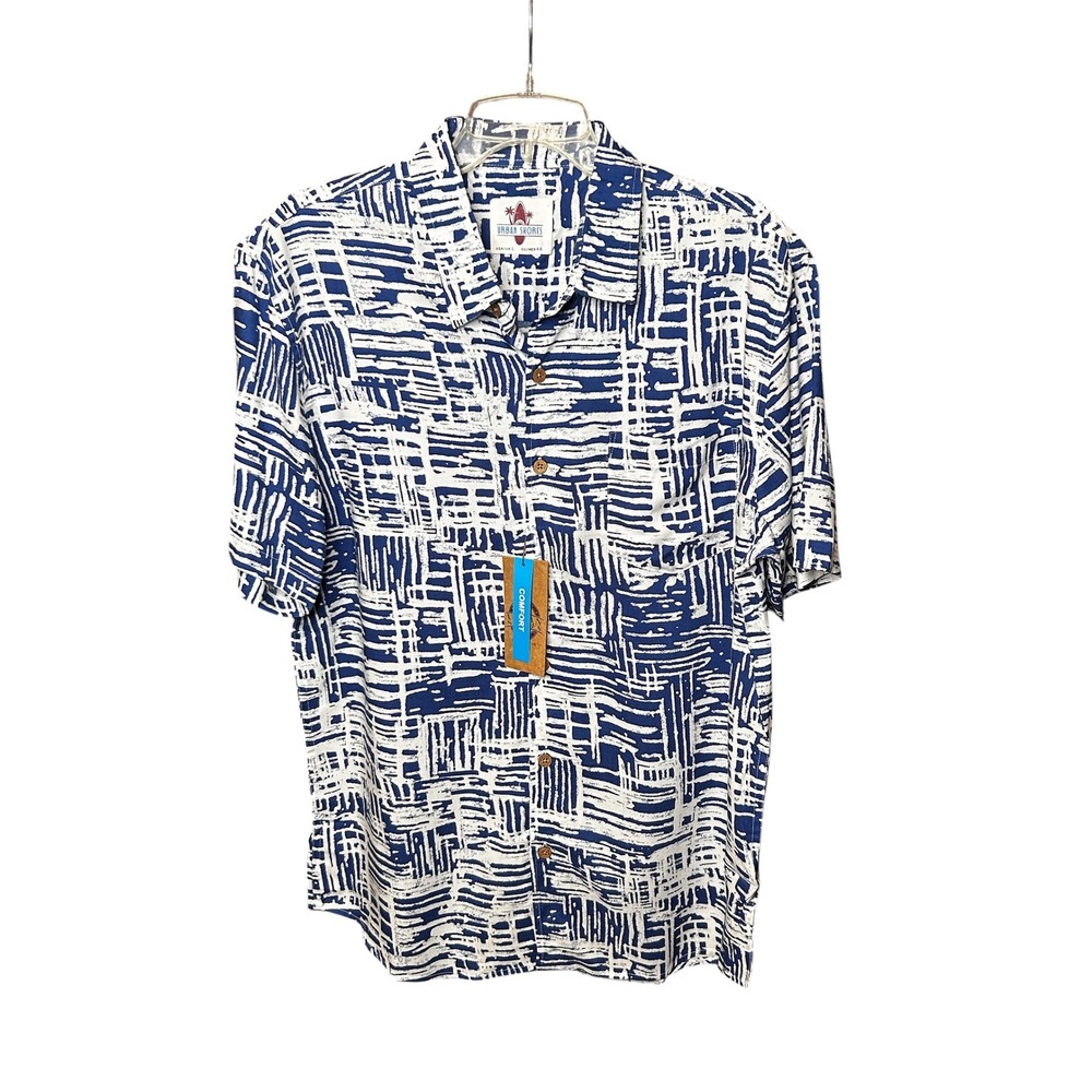 Urban Shores Men's Hawaiian
Shirt Abstract Blue Size Large 44 NWT - Picture 2 of 10